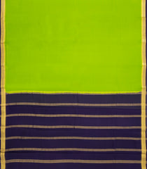 Leafy Green Woven Mysore Silk Saree With Contrast Border-MS3717