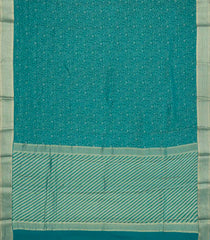 Cyan Woven Mysore Silk Saree With Floral Motifs-MS3086