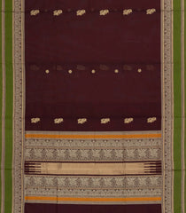Dark Maroon Handloom Silk Cotton Saree With Buttas-SC4316