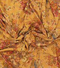 Sandal Printed Crepe Silk Saree With Floral Motifs-PS0882