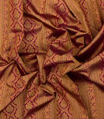 Maroon Handloom Kanchipuram Silk Saree With Meena Floral Motifs-KA14782