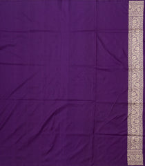 Purple Handloom Banarasi Silk Saree With Floral Motifs-BE1438