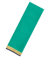 Turquoise Woven Mysore Silk Saree With Contrast Zari Border-MS3617