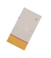 Off White Handloom Bengal Cotton Saree With Floral Buttas-BG1781