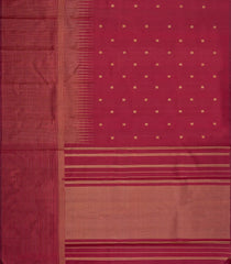 Maroon Handloom Kanchipuram Silk Saree With Temple Border-KA15057-Maroon