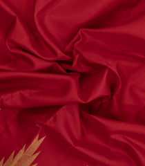 Crimson Handloom Kanchipuram Silk Saree With Temple Border-KA15050-Crimson