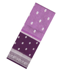 Lavender Woven Banarasi Poona Silk Saree With Checks & Buttas-BP1006