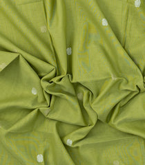 Cardamom Green Handloom Bengal Cotton Saree With Floral Buttas-BG1723