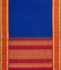 Blue Handloom Kanchipuram Silk Saree With Contrast Border-KA14727