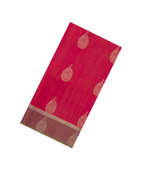 Pink Handloom Silk Cotton Saree With Annam Buttas-SC4524