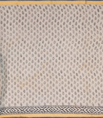 Grey Printed Jaipur Cotton Saree With Floral Motifs-JC1550