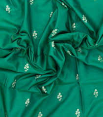 Aquamarine Woven Blended Satin Saree With Floral Zari Buttas-BL6008