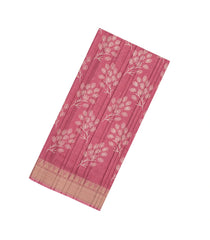 Dusty Pink Woven Synthetic Dola Silk Saree With Printed Floral Motifs-BL4890