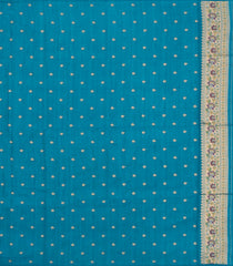 Cyan Woven Art Dupion Saree With Tie & Dye Motifs & Zari Border-BL5856