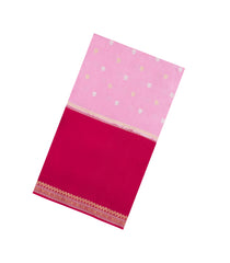 Baby Pink Woven Blended Viscose Saree With Buttas-BL5699