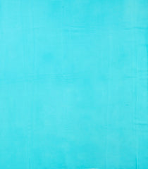 Turquoise Printed Crepe Silk Saree With Floral Motifs-PS0879