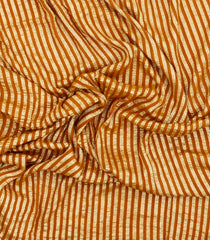 Mustard Woven Banarasi Khaddi Georgette Silk Saree With Stripes-BE1941