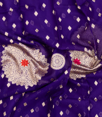 Violet Woven Pure Organza Silk Saree With Floral Zari Buttas-KS1091