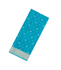 Turquoise Woven Synthetics Dola Silk Saree With Zari Border-BL5264