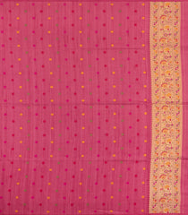 Dark Peach Woven Art Dupion Saree With Meena Floral Border-BL5952