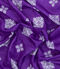 Purple Printed Synthetic Dola Saree With Zari Stripes & Border-BL5400