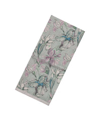 Shadow Green Handloom Tussar Silk Saree With Printed Floral Motifs-TU3216