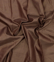 Dark Brown Woven Pure Silk Saree With Zari Checks-EC2605