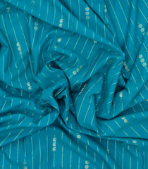 Cyan Woven Art Crepe Saree With Zari Stripes & Contrast Border-BL5134