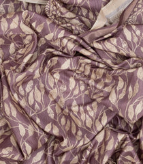 Dusty Pink Woven Art Tussar Saree With Printed Floral Motifs-BL3956