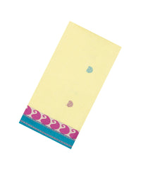 Light Yellow Handloom Bengal Cotton Saree With Floral Buttas-JC1416