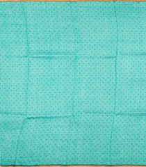 Black Handloom Linen Saree With Printed Turquoise Floral Motifs-LI0786