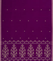 Magenta Handloom Bengal Cotton Saree With Kamalam Buttas-BG1786