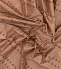 Peach Woven Tussar Silk Saree With Floral Motifs-TU3153