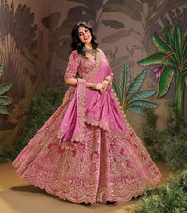 Royal Pink Embroidered Lehenga Set-SK5104