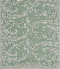 Light Green Woven Synthetic Blended Saree With Embroidered Floral Motifs-EN1988