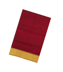 Maroon Handloom 9 Yards Silk Cotton Saree With Contrast Border-SC4442