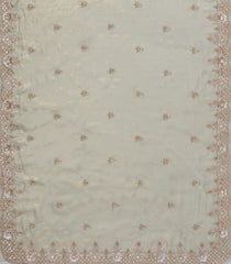 Taupe Woven Synthetic Blended Tissue Saree With Embroidered Motifs-EN2021