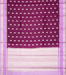Magenta Woven Dupion Silk Saree With Floral Motifs & Contrast Border-DS0539