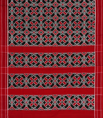 Black Handwoven Orissa Cotton Saree With Tie & Dye Motifs-OR0890