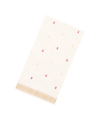 White Handloom Maheswari Silk Cotton Saree With Floral Buttas-SC4909