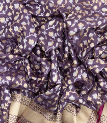 Lilac Handloom Organza Satin Soft Silk Saree With Floral Vine Motifs-SO4076