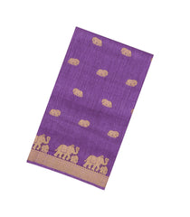 Lavender Printed Synthetics Dola Saree Zari Buttas-BL5305