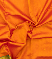 Orange Handloom Silk Cotton Saree With Zari Buttas & Contrast Border-SC4668