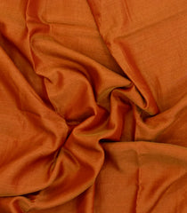 Rust Woven Blended Viscose Saree With Contrast Border-BL5547