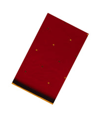 Crimson Handloom Bengal Cotton Saree With Contrast Border-BG1856