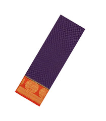 Violet Woven Art Crepe  Saree With Zari Checks & Contrast Border-BL5130