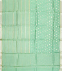 Mint Green Woven Pure Organza Silk Saree With Stripes-KS1102
