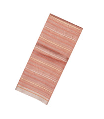 Peach Handloom Banarasi Organza Silk Saree With Stripes-BE1639