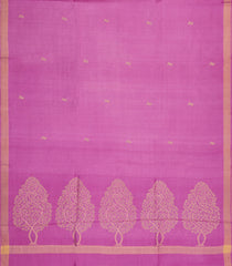 BubbleGum Pink Woven Tussar Silk Saree With Floral Motifs-TU3259
