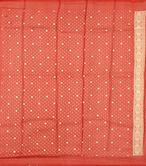 Red Woven Pure Organza Silk Saree With Zari Buttas-KS1119